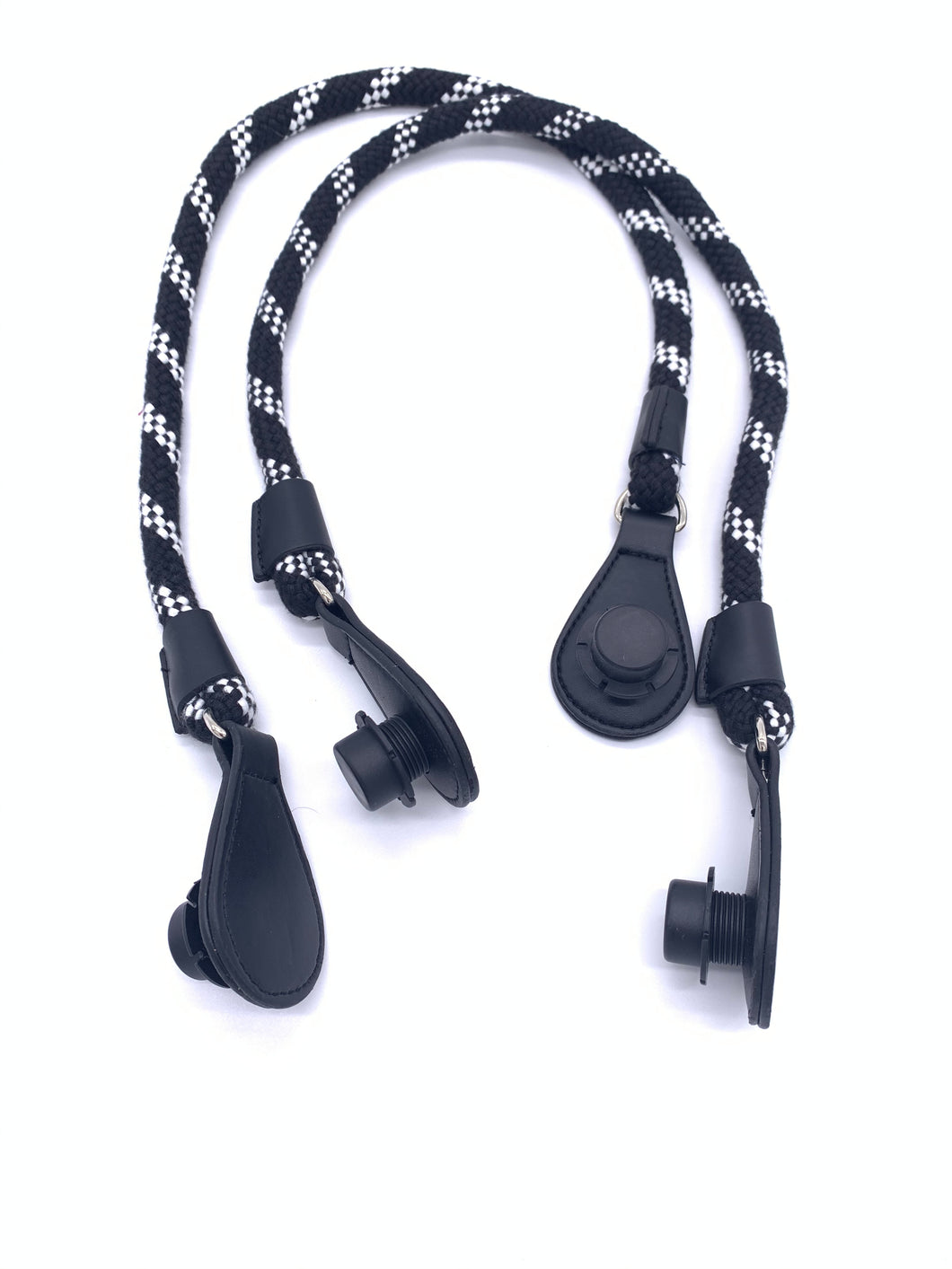 Be Me Bag Handles - Black With White Ropes