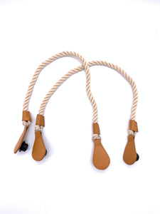 Be Me Bag Handles - Light Brown Ropes with Brown Leather