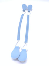 Load image into Gallery viewer, Be Me Bag Handles - Light Blue Rope Hooped- SHORT Handles (On Sale)